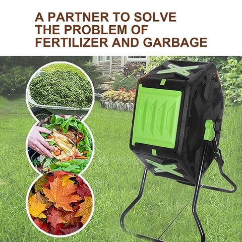 Compost Tumbler For Outdoor Garden Use With UV Proof Compact Barrel System Easy Assembly Kitchen Waste To Rich Soil