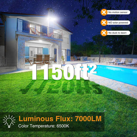 Heavy Hitter Led Flood Lights Outdoor 2 Pack 75W 7000Lm Switch Controlled Ip65 Waterproof Security Lighting With Three Adjustable Heads For Yard Garage And Driveway