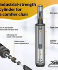 Diagram of a Heavy Duty Class 4 Gas Cylinder Replacement Kit For Desk And Gaming Chairs With Universal Fit, showing parts and labels.