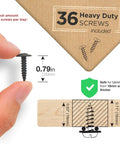 Hand holding a screw with size comparison for Under Desk Cable Tray Set Of Four Black Wire Organizer.