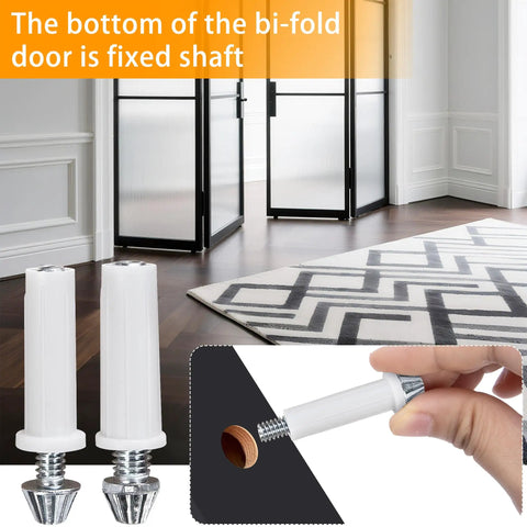 8 Pack Bi Fold Door Bottom Pivot Kit Replacement Pivot Hardware For Double Fold Cabinets and Folding Wardrobe Doors demonstration