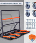 Super Heavy Duty Folding Panel Dolly And Glass Drywall Transport Cart with padded non scratch surfaces and secure tie downs