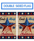 All American God Bless America 4th Of July Garden Flag 12 By 18 Inches Double Sided Red White Blue Stars Outdoor Yard Decor