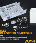 5 Piece Dryer Heating Element And Thermostat Replacement Kit For Electric Dryers with heating element and parts visible