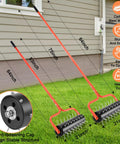 Two 21-Inch Rolling Lawn Aerators with 45 preassembled spikes, heavy-duty orange U-shape handle, shown on a lawn