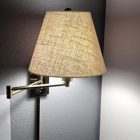 Black Linen Cone Barrel Lamp Shade Set Of 2 For Floor And Table Lamps, 7x14x9 Inches, on wall-mounted lamp