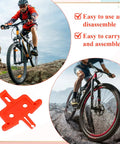 Cyclists using 6 Piece Bike Disc Brake Spacer Set With Piston Reset And Pad Separation Tools, durable orange spacers shown.