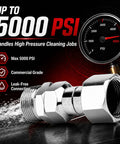Pro Grade M22 14mm Pressure Washer Swivel Fittings 2 Pack Universal Hose And Gun Connection 304 Stainless Steel Heavy Duty Industrial Strength 5000 PSI Cold Forged Salt Spray Tested on 5000 PSI gauge