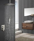 Shower Faucet Set With 12 Inch Square Head Pressure Balanced Valve Handheld Shower Spray Wall Mounted Bath Fixtures Kit
