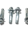 Sleeve Anchors With Nuts And Washers, Zinc Plated Steel, Hex Head, Five Sixteenth Inch By One And A Half Inch Long, Four Pack