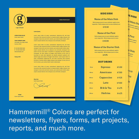 Goldenrod Colored Printer Paper 20Lb 8.5 By 11 Ream Of 500 Sheets Made In The USA Pastel Paper for office, school use displayed