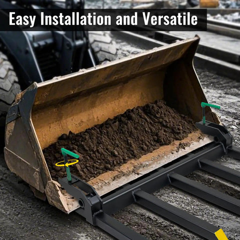 Clamp On Debris Forks For 48 Inch Buckets Heavy Duty Quick Attach Pallet Forks For Tractor Loader And Skid Steer