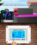 Heavy Duty 4000W Power Inverter Converts 12V DC To 120V AC With 8000W Peak Surge, LCD Remote Control Display with 14.76ft Cable.