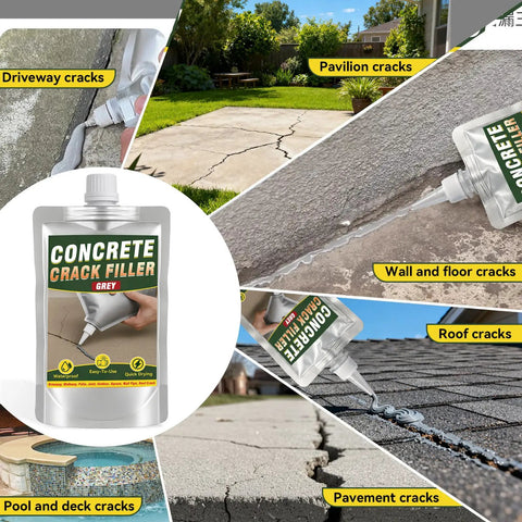 Concrete Crack Filler And Sealer For Driveways Sidewalks And Patios Premium Self Leveling Cement Crack Repair Sealant in use on driveway