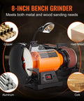 Heavy Duty Bench Grinder And Belt Sander Combo Featuring A Rock Solid 8 Inch Grinding Wheel For Metal and Wood Sanding Needs.