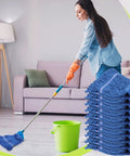 Heavy Duty Cotton String Wet Mop Heads Bulk Pack Dope Blue Replacement Sweeper Refills For Commercial And Home Floors Killer Absorption Cleaning Pads That Tackle Grime No Sweat with mop and bucket.