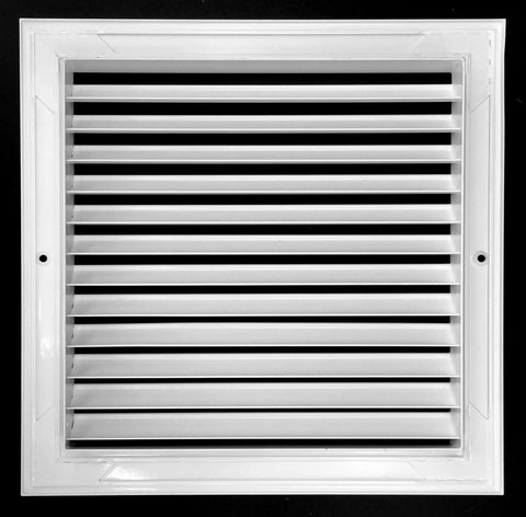 Aluminum Return Grille for Duct Opening 26 by 8 Inches with Outer Dimensions 27.875 by 9.875 Inches, Linear Bar Design front view.