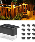 Solar Deck Lights 12 Pack Outdoor Waterproof LED Warm White and Color Changing for Stairs Fence Garden Patio Yard Porch and Steps