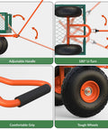 Heavy Duty 3 In 1 Garden Cart With Removable Mesh Sides And 10 Inch All Terrain Wheels, adjustable handle and tough wheels.