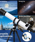 High Powered 90mm Refractor Telescope For Adults With 900mm Focal Length, 36X To 270X Magnification, featuring versatile applications
