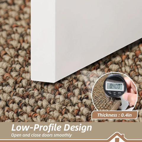 Tough As Nails Dirt Trapper Door Mat For Entryway Non Slip Washable Rug with low-profile design for smooth door operation.