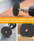 115Pcs Cutting Discs Set For Rotary Tool Accessories with resin cutting disc attached to a rotary tool, in use for precise cutting