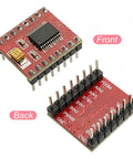 Front and back view of Dual TB6612FNG Motor Driver Module for Arduino Raspberry Pi ESP32, showing pin layout and components.