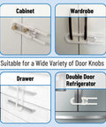 Eight Pack Adjustable U Shaped Cabinet Locks For Baby Proofing And Kid Safe Home Easy Install on cabinets, drawers, wardrobe, fridge