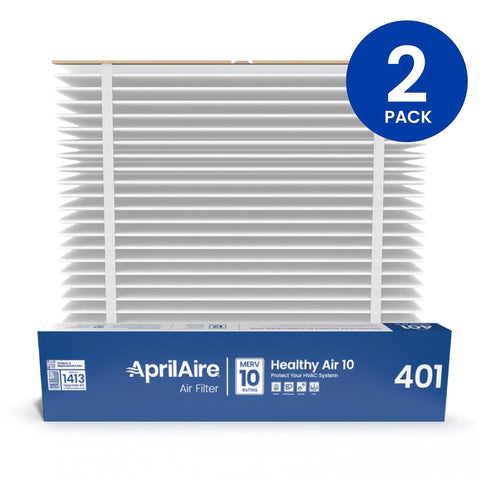 Replacement Air Filter 16x25x6 MERV 10 For 2400 Space-Gard Whole-House Air Purifier Pack Of 2 USA-Made product packaging.