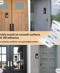 Anti Theft Video Doorbell Mount For Ring And Blink Models 1 2 3 3 Plus 4 2020 2023 And Blink 2021 installed on wood, metal, glass, marble doors with 3M adhesive.