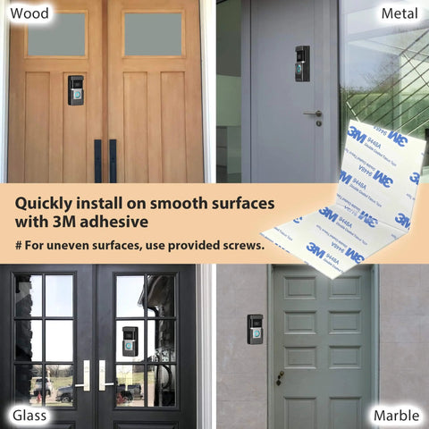 Anti Theft Video Doorbell Mount For Ring And Blink Models 1 2 3 3 Plus 4 2020 2023 And Blink 2021 installed on wood, metal, glass, marble doors with 3M adhesive.