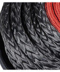 Heavy Duty Electric Winch Synthetic Rope Cable 38 Inch 23 Meters For Dirt Bike ATV Truck And Boat Recovery close-up of black braided synthetic rope.
