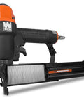 Heavy Duty Workhorse 18 Gauge Pneumatic Brad Nailer And Quarter Inch Crown Stapler Combo with quick release magazine and adjustable depth.