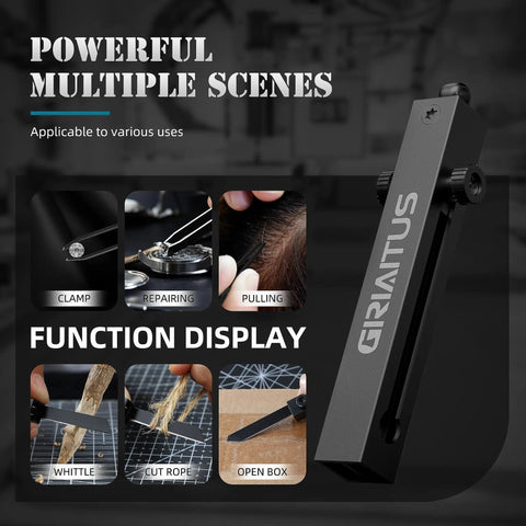 Pocket Knife 2 In 1 EDC Keychain Tweezers Multitool Box Cutter Retractable Utility Knife Portable uses display.