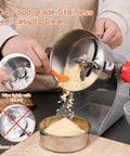 Heavy Duty 1800W Electric Grain Mill Grinder With 36000 Rpm High Speed Motor And 800g Stainless Steel Capacity for making superfine flour.