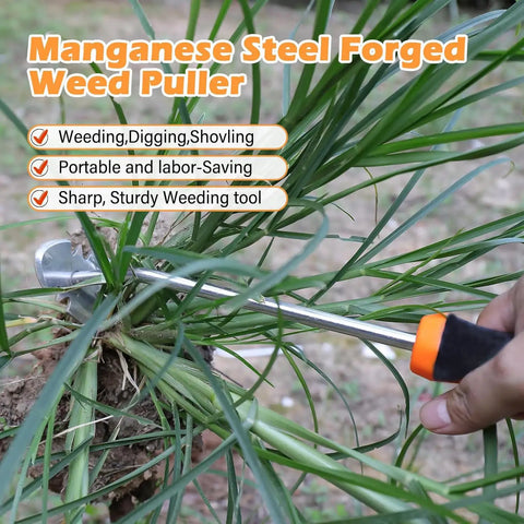 Easy Weed Remover Tool With 13.3 Inch Long Handle Heavy Duty Weeder For Veggie Gardens And Backyards Portable Rubber Handled Weed Puller for uprooting grass