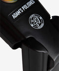 Close-up of handheld dual LED UV flashlight, black with visible branding, showing part of design for inspections and detailing.