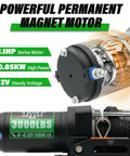 Beefy 3000 Lb ATV Winch With Wireless Remote And Wired Switch 12V DC Electric Winch With Synthetic Rope Fairlead And Mounting Plate For Easy Install And Universal Fit Perfect For Off Road Recovery, 3000 lb 12V motor