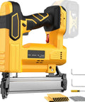 Heavy Duty Cordless 2 In 1 Nail Gun And Staple Gun For Quick Home Fixes with yellow and black design, lightweight and versatile.