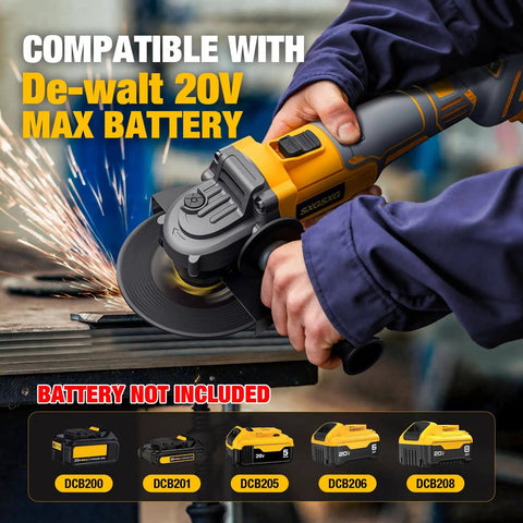 Person using Beast Mode Brushless Cordless Angle Grinder 4.5 Inch For 20V Max Batteries on metal surface