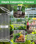 2 Pack Underground Worm Composting Bin Set Durable Metal Wire Bins With Holes And Lid for recycling kitchen waste outdoors garden use