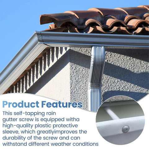 15 Pack Heavy Duty Gutter Screws 7 Inch With Plastic Ferrules And Driving Tool Gray Exterior Fasteners on home gutter system.