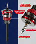 Top Tier 4 Piece Counterbore Drill Set With Adjustable Depth Stop Collar For Wood And Metal Projects Nailing Perfect Screw Recesses Every Time With Hella Precise Control And Reliable Blue Coating close-up of drill head features and depth stop collar