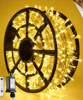 168Ft Outdoor LED String Lights With 600 Warm White LEDs Clear Wire Waterproof Plug In For Patio Garden Pergola Tree Decor