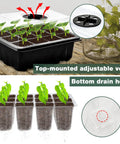 Six Pack Seed Starter Trays With 90 Coco Coir Pellets Adjustable Humidity Germination Tray showing vents and drain holes