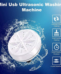 Portable Mini Washing Machine With Real Ultrasonic Power Foldable 3 In 1 Compact Setup For Travel And Small Spaces image with water effect.