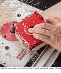 Shop Tested Street Smart Radius And Chamfer Quick Jig Deluxe Set Featuring 18 Router Table Templates for precise corner shaping.