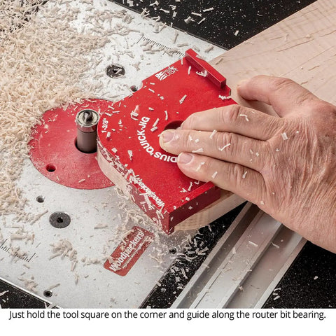 Shop Tested Street Smart Radius And Chamfer Quick Jig Deluxe Set Featuring 18 Router Table Templates for precise corner shaping.