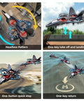 Foam RC Airplane For Kids And Adults, Two Point Four GHz Remote Control Plane With Colorful Lights, Three Sixty Degree Flips And Stunts, One Button Hover in action