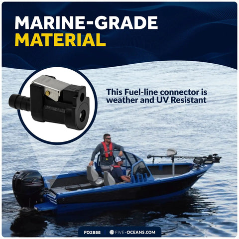 3/8 Inch Barb Fuel Line Connector For Yamaha Engine End And Tank End, Female To Male Fittings in marine environment